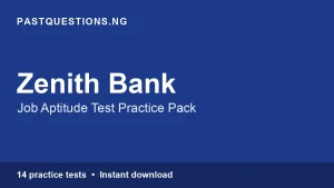 Zenith Bank Job Aptitude Test Practice Pack